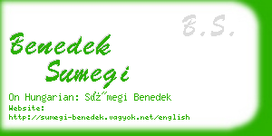 benedek sumegi business card